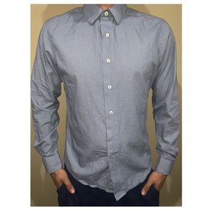 Dress shirt, models height is 5’8